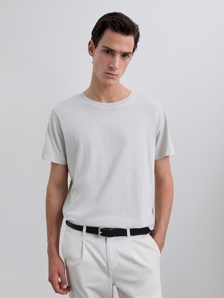 Scalpers Grey Embroidered Skull T-Shirt (W14674) | €53