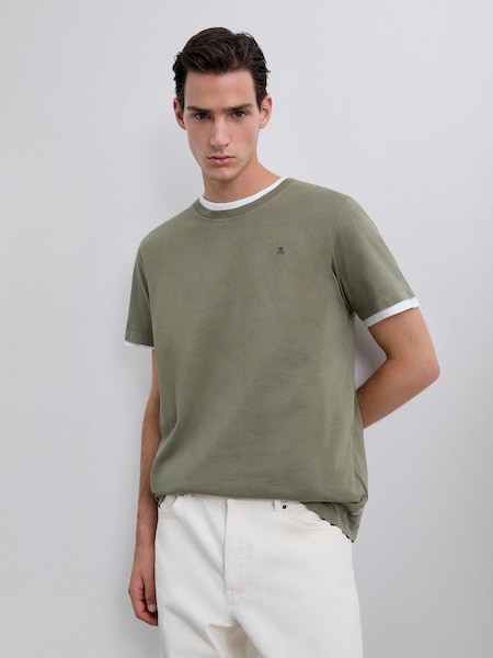 Scalpers Forest Green Embroidered Skull T-Shirt (W14695) | €53