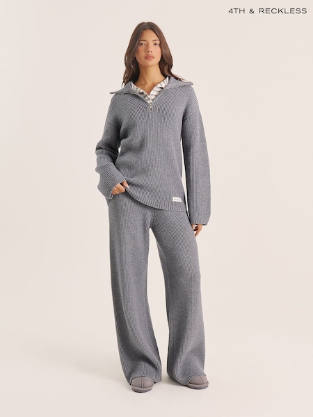 4th & Reckless Grey Bethanie Knit Trousers (W14783) | 250 zł