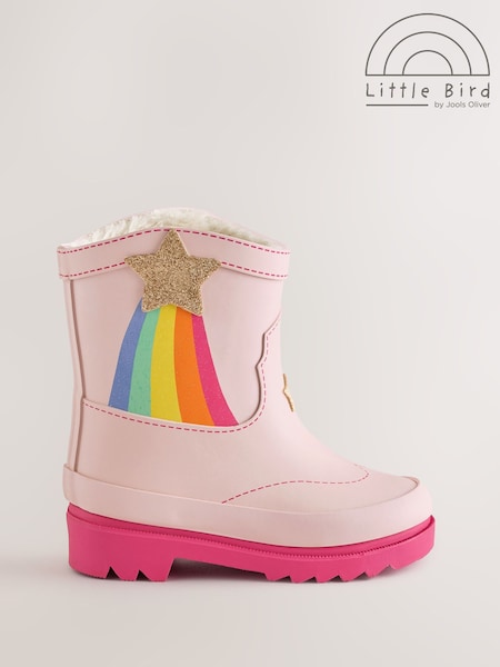 Pink - Little Bird By Jools Oliver Pastel Rainbow Western Style Welly Boots