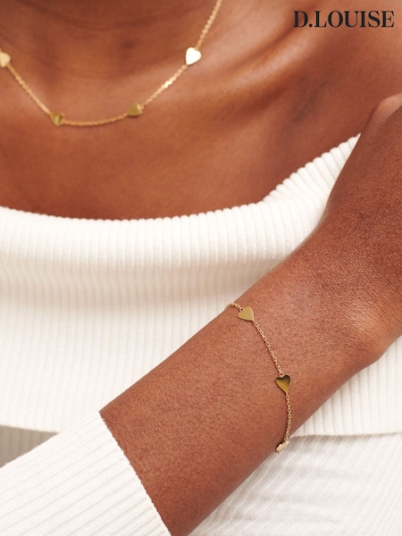 D.Louise Gold Tone Waterproof Multi Heart Bracelet (W15204) | €69