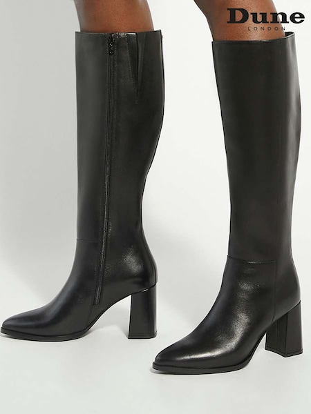 Dune London Black Salla Knee High Boots (W15257) | €239