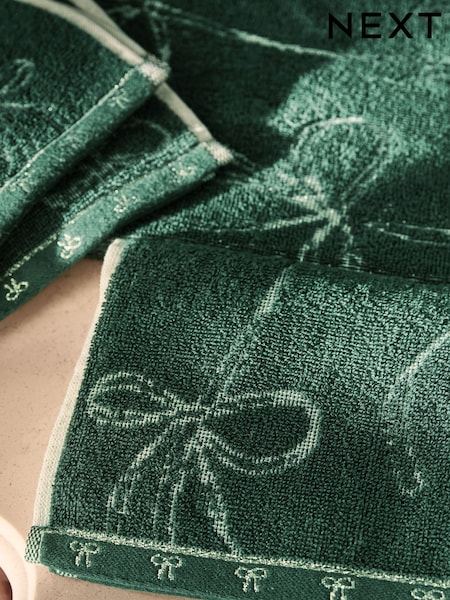 Set Of 3 Christmas Bow Terry Tea Towels
