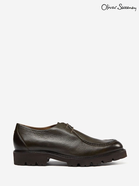Oliver Sweeney Green Milled Leather Moc Toe Shoes (W15524) | 1,198 SAR