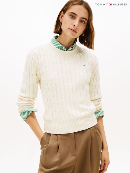Tommy Hilfiger Nude Cable Knit Crew Neck Jumper (W15580) | R$ 1.380
