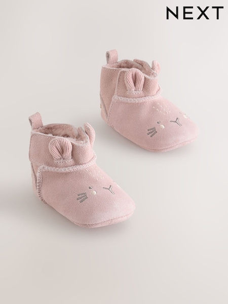 Pink Bunny - Suede Baby Pull-on Boots (0-24mths)