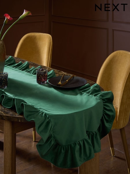 Velvet Ruffle Table Runner