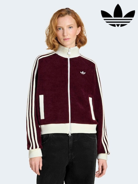 adidas Originals Maroon Red Velour Knit Tracktop (W15928) | €141