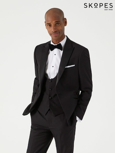 Skopes Black Tailored Sinatra Fit Dinner Suit Jacket (W16210) | AED670