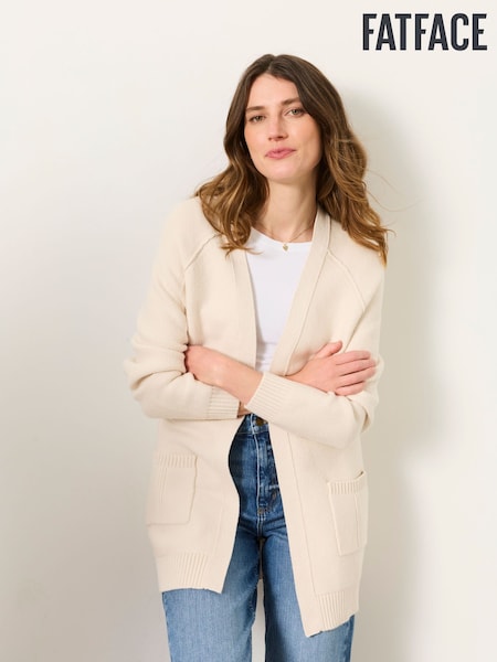 Ivory - Fatface Edge To Edge Longline Cardigan