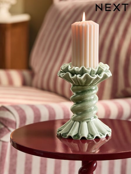 Ceramic Twist Pillar Candle Holder