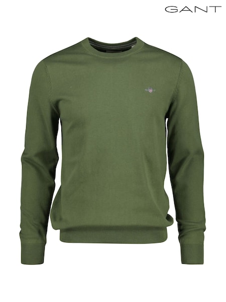 GANT Green Classic Cotton Crew Knit Jumper (W16650) | €177