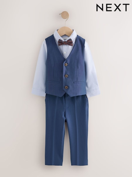 Navy - Waistcoat Shirt Trousers & Bow Tie Set (3mths-9yrs)
