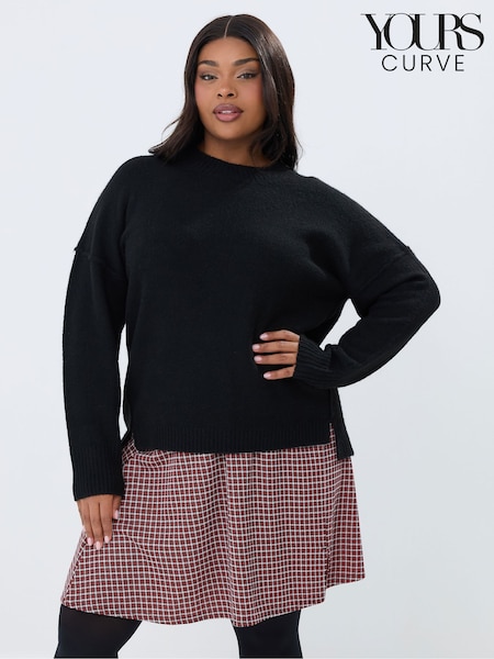 Yours Curve Red Check Mini Skirt (W16999) | R$ 265