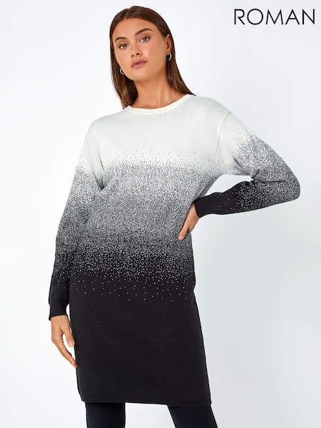 Roman Black/Grey Ombre Knitted Jumper Dress (W17075) | €69