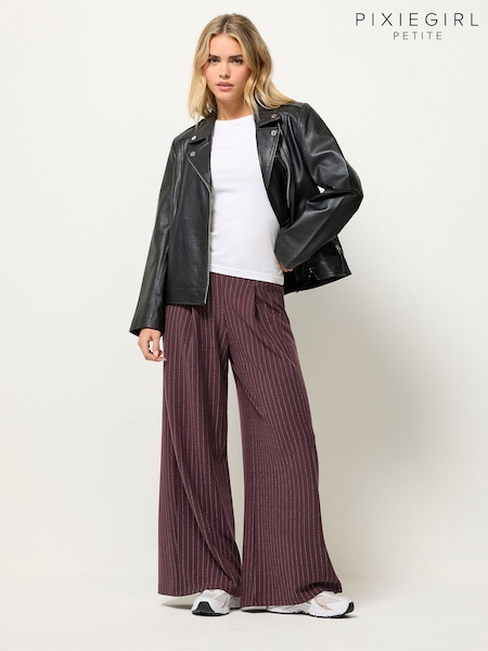 PixieGirl Petite Red Pinstripe Palazzo Wide Leg Trousers (W17183) | €50