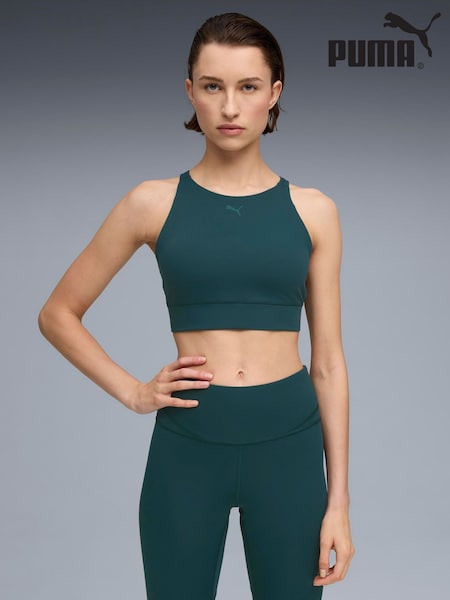 Puma Green Shapeluxe High Neck Sports Bra (W17246) | AED233