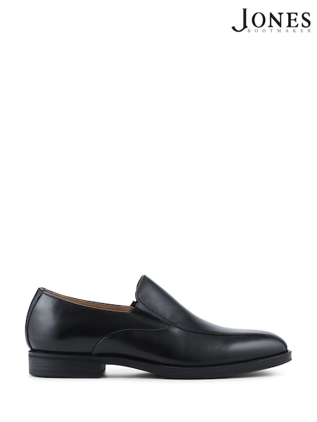 Jones Bootmaker Black Rothbury Wide Fit Slip On Leather Loafers (W17266) | 676 QAR