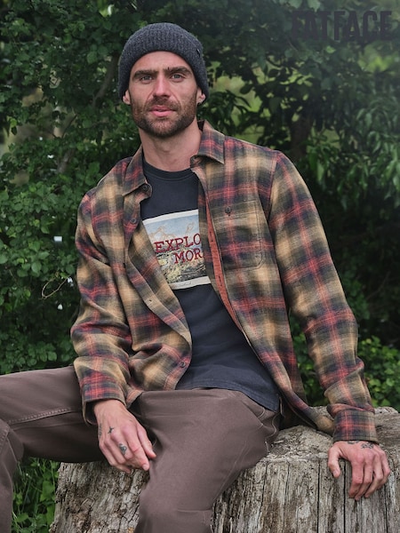 Brown - Regular Fatface Long Sleeve Check Shirt