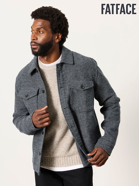 Dark Grey - Regular Fatface Overshirt