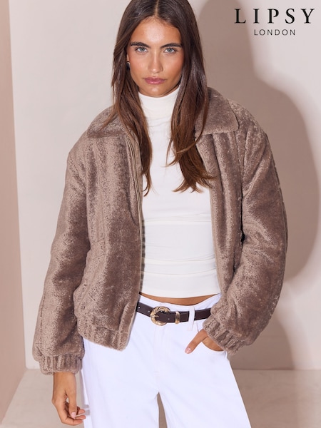 Marron mink - Lipsy Teddy Bomber Jacket