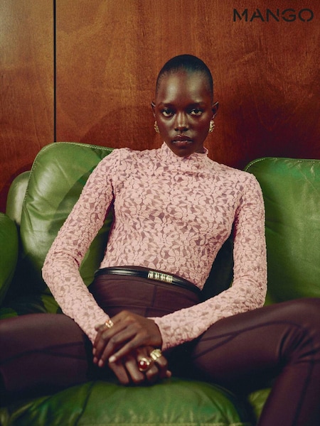 Mango Pink Lace Blouse (W17665) | €40