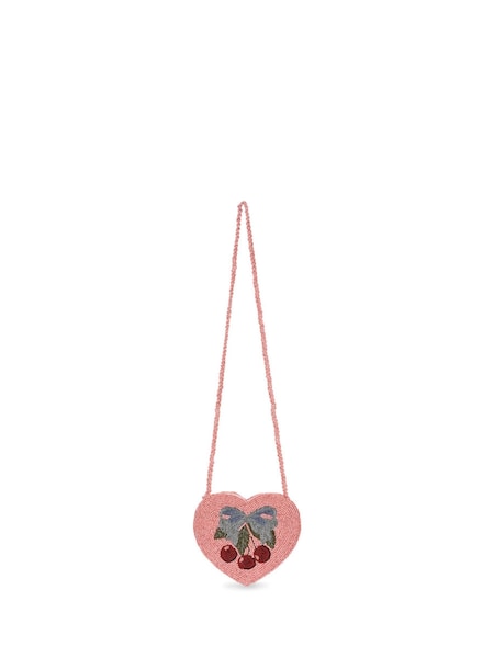 Konges Sløjd Pink Beaded Heart Bag (W17677) | €63