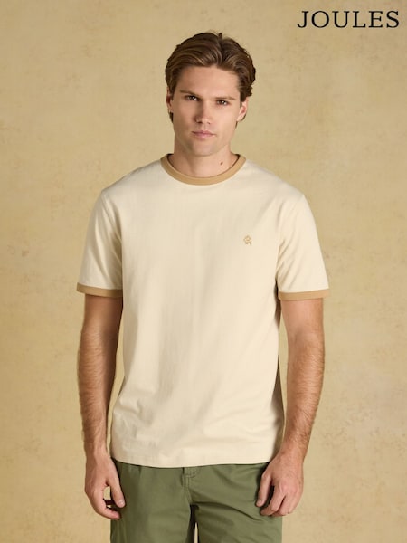 Կրեմ - Regular Joules Rugby Club Crew Neck Cotton T-shirt