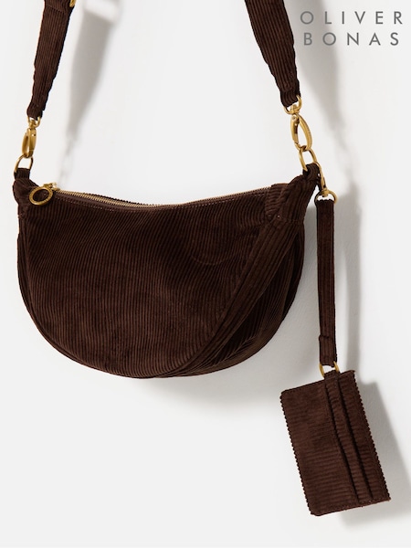 Oliver Bonas Chocolate Brown Betty Corduroy Belt Bag (W17825) | €68