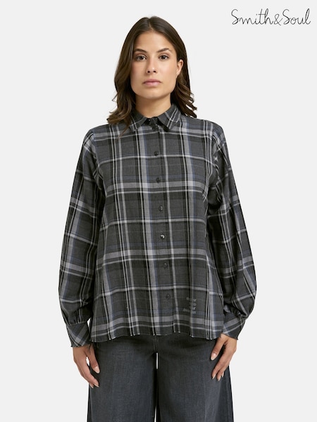 Smith & Soul Checked Shirt Collar Blouse (W17890) | 134 €