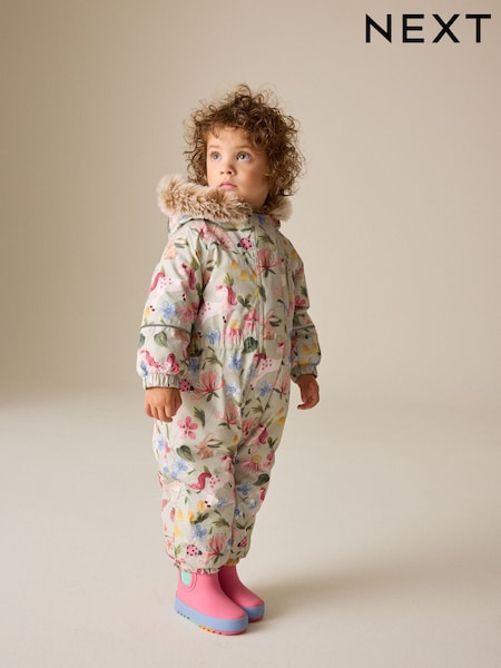 Sage Green Unicorn - Waterproof Printed Snowsuit (3mths-7yrs)