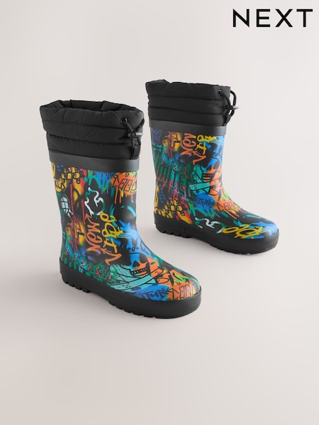 Daudzkrāsaini grafiti - Adjustable Cuff Wellies