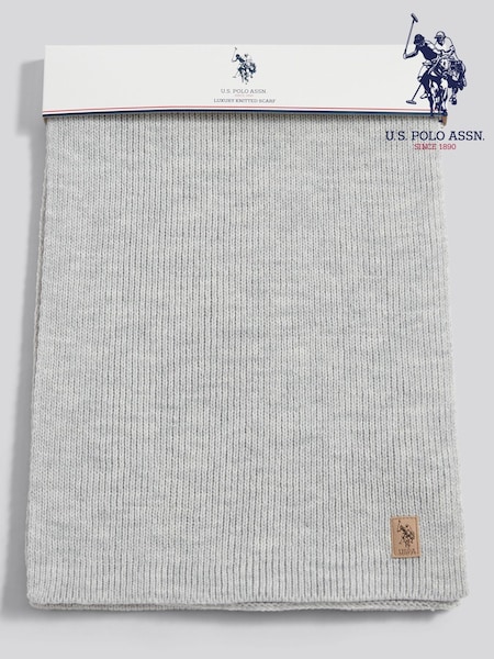 U.S. Polo Assn Grey Rib Knit Scarf (W18292) | R$ 345
