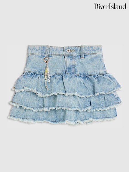 River Island Blue Denim Rara Skirt (W18445) | OMR14