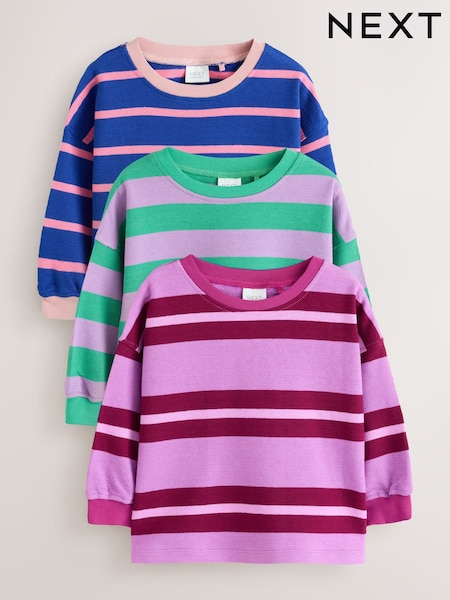 Purple Stripe - Stripe T-shirts 3pk (3mths-7yrs)