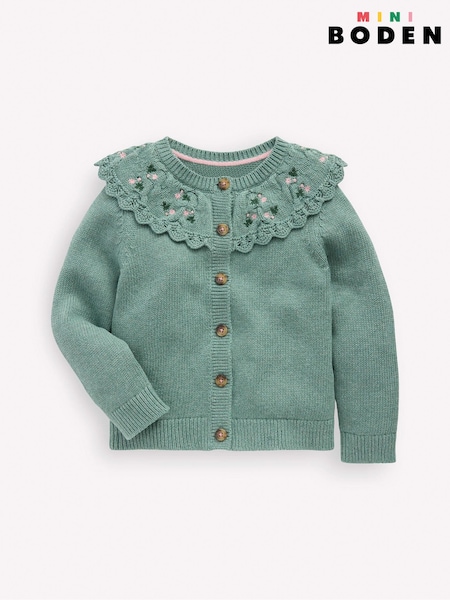 Boden Green Embroidered Yoke Cardigan (W18470) | €50 - €58