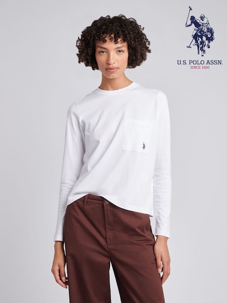 U.S. Polo Assn. White Long Sleeve Pocket T-Shirt (W18697) | €37