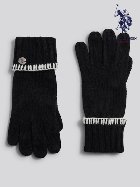 U.S. Polo Assn. Black Whipstitch Knit Gloves (W18867) | €35