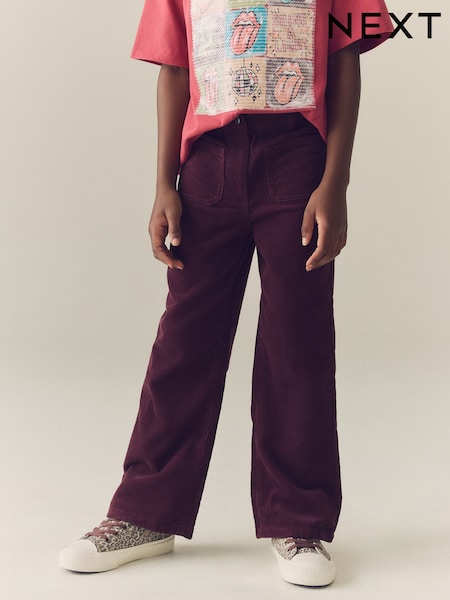 Berry Red Cord - Flared Jeans (3-16yrs)