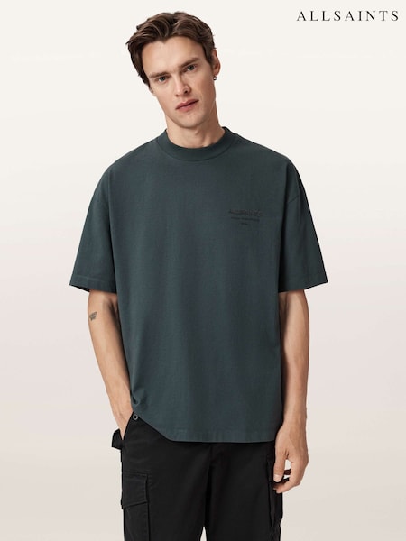 AllSaints Blue Xander Short Sleeve Crew Neck T-Shirt (W19222) | AED344