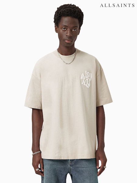 AllSaints Brown Orlando Short Sleeve Crew Neck T-Shirt (W19224) | €83
