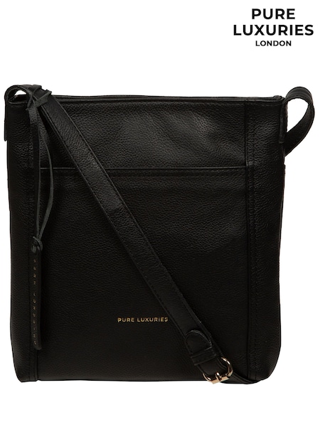 Pure Luxuries London Bodham' Leather Black Cross-Body Bag (W19291) | 208 QAR