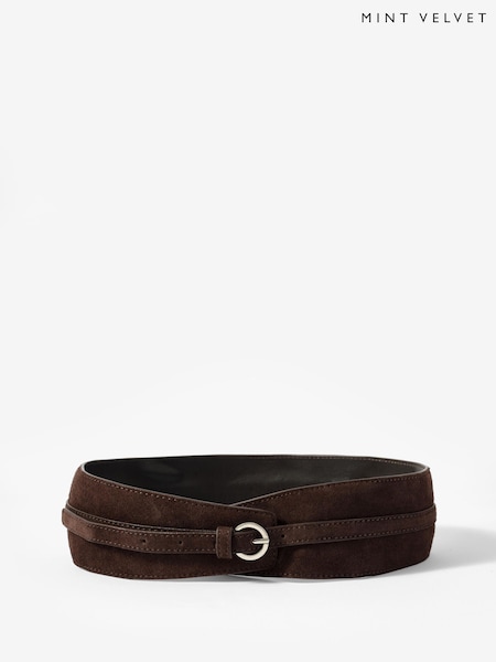 Mint Velvet Brown Suede Wide Belt (W19391) | €75