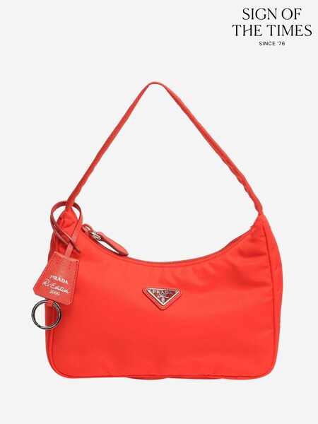 Sign of the Times Orange Prada Nylon Shoulder Bag (W19424) | €940
