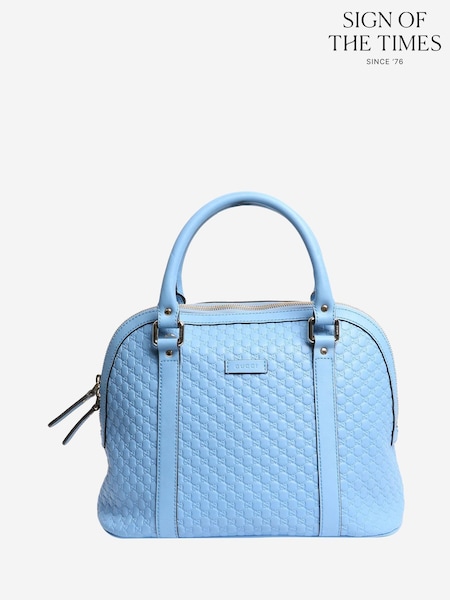 Sign of the Times Blue Gucci Leather Microguccissima Dome Bag (W19425) | €1,269