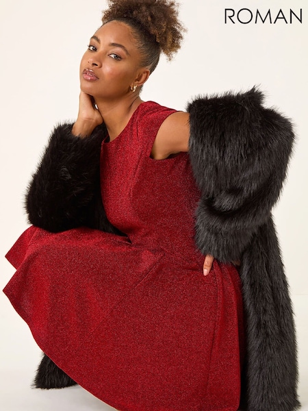 Roman Metallic Stretch Flare Dress (W19690) | € 86