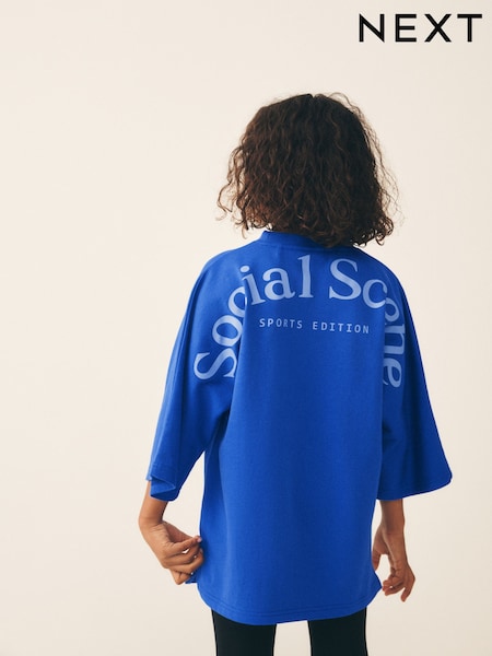 Blue - Oversized Graphic T-shirt (3-16yrs)