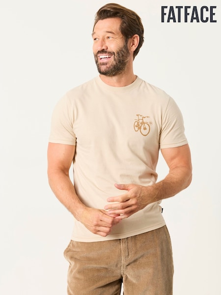 Natural - Regular Fatface Farmlands Graphic T-shirt