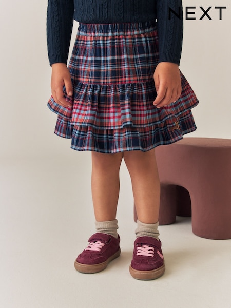 Navy/Red Check - Pullon Rara Skirt (3mths-7yrs)