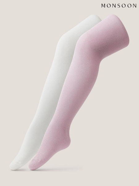 Monsoon Pink Frosted Tights 2 Pack (W20232) | €25 - €26